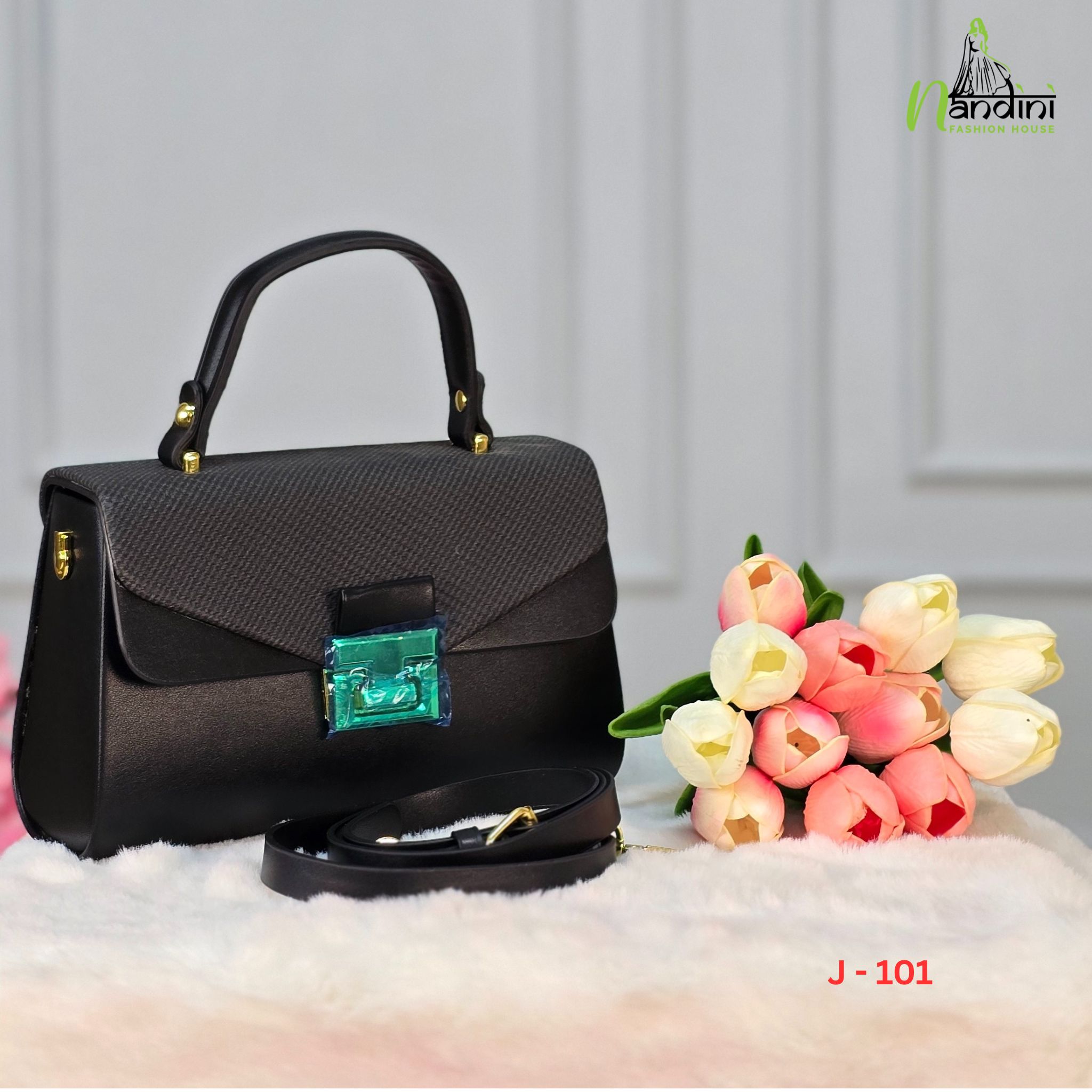 Classic Black Envelope Handbag