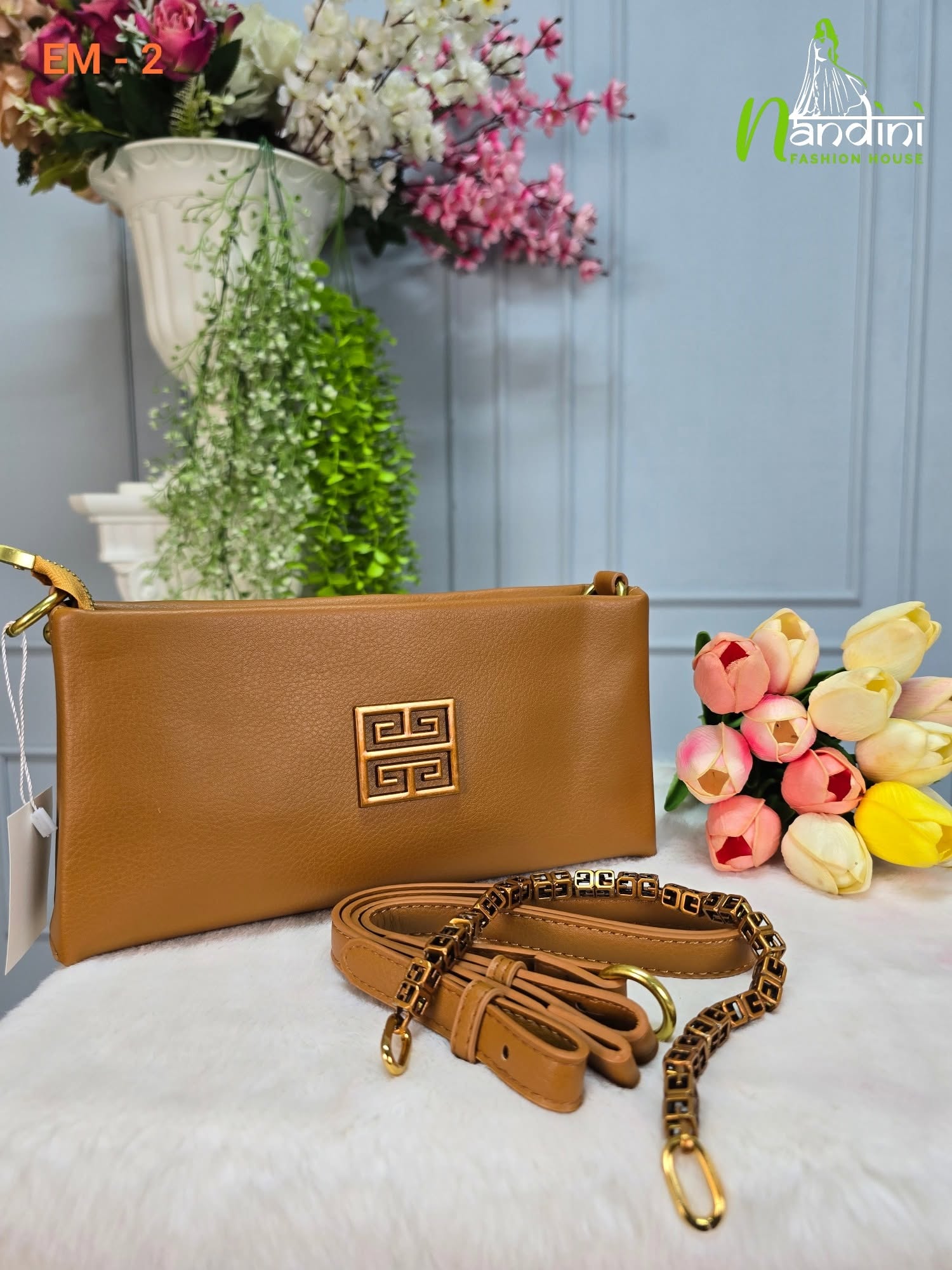 Tan Minimalist Emblem Sling