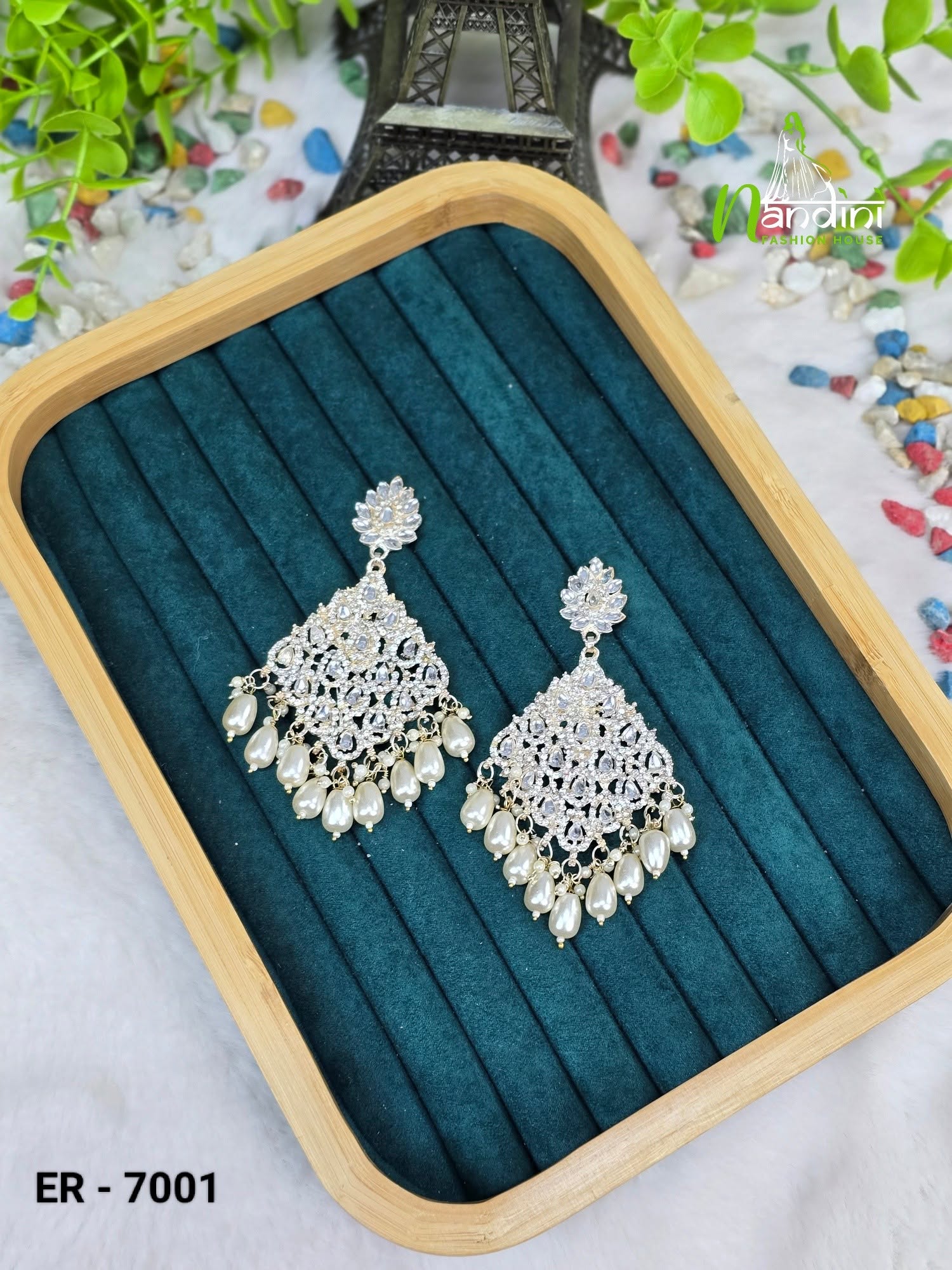 Shaped Crystal Drop Earrings