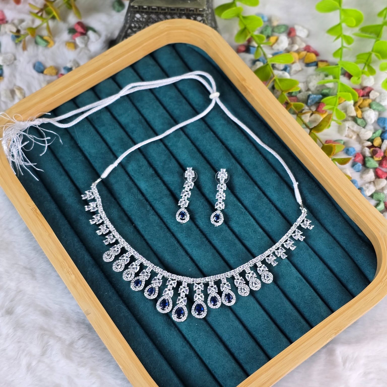 Drop Crystal Necklace Set
