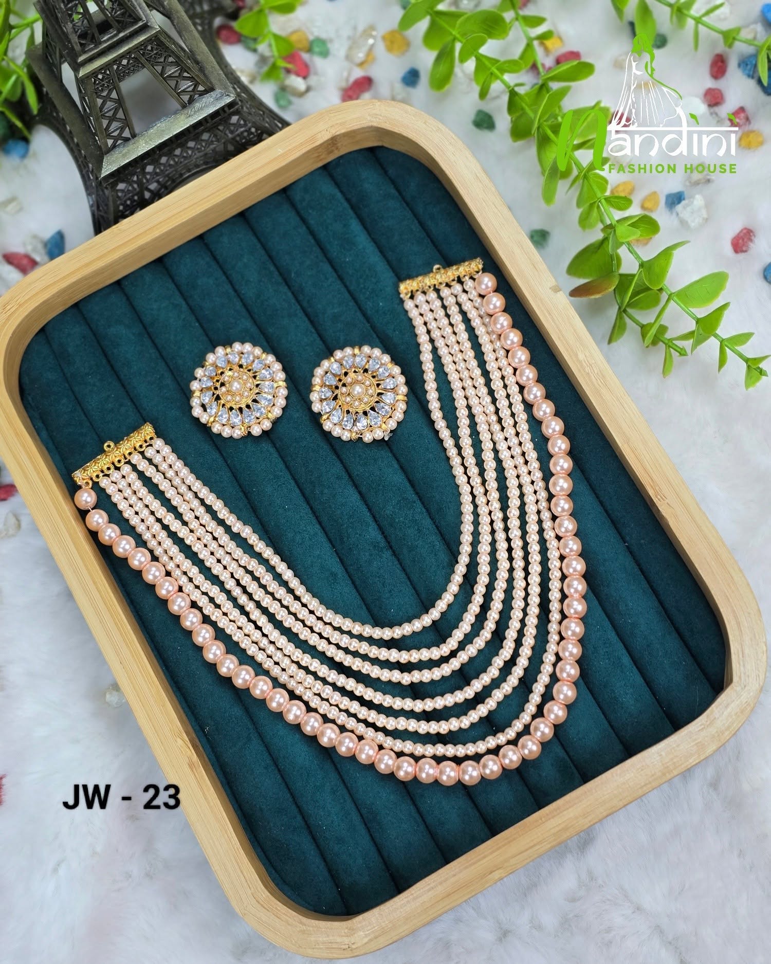 Elegant Multi-Layered Pearl Necklace Set