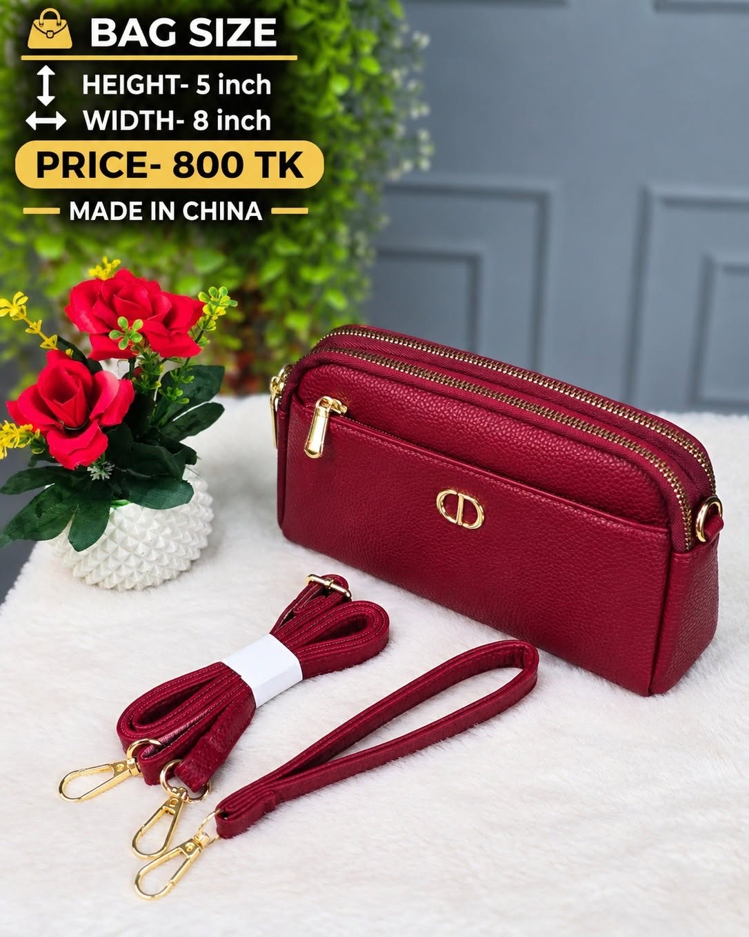 Double Zip Crossbody Bag